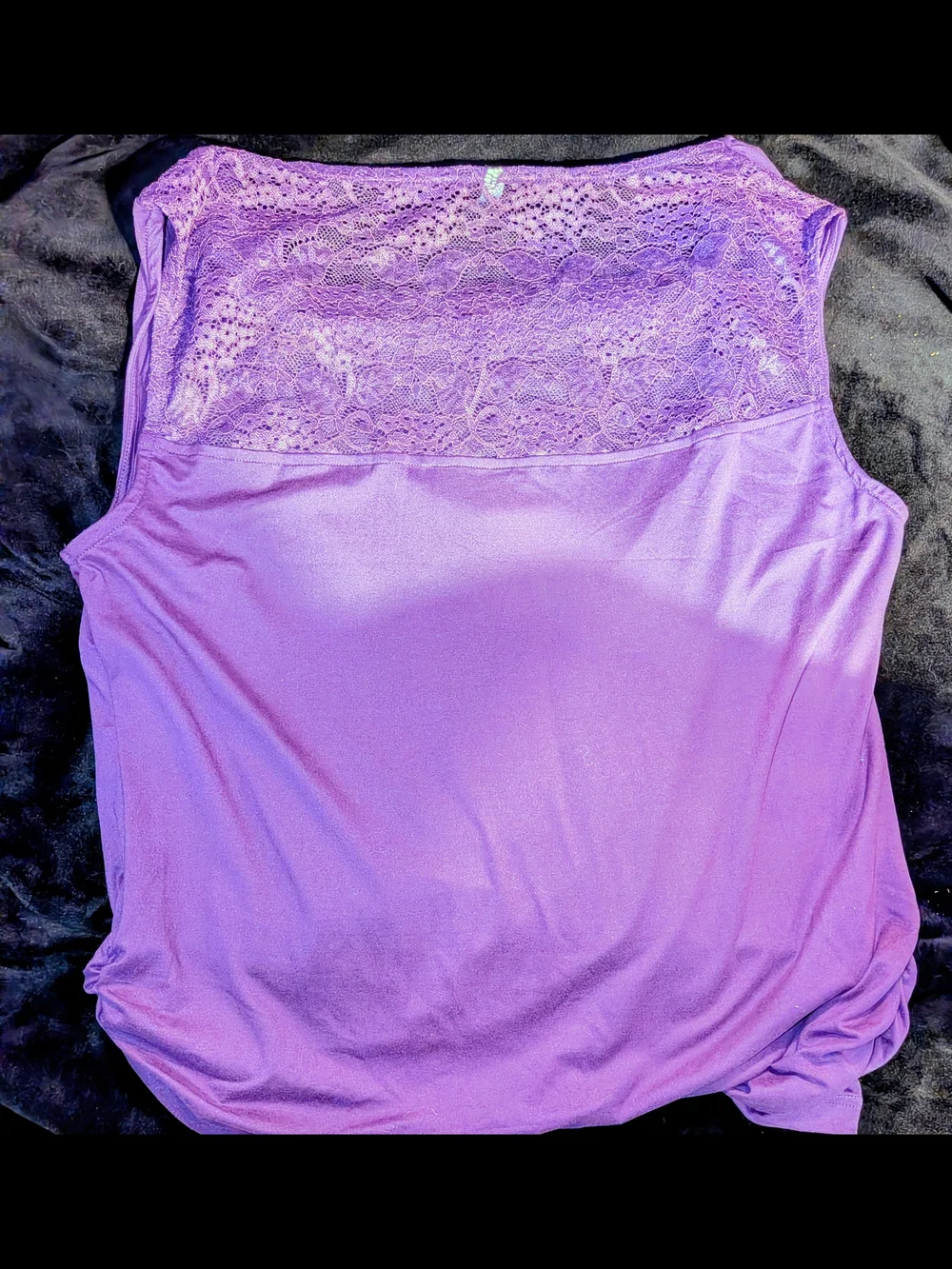 Purple Lace-Back Sleeveless Women's Top Zeagoo XL